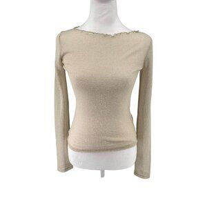 NWT J. Crew Collection Sheer Boatneck Shimmery Top w/ Metallic Threads Sz XS